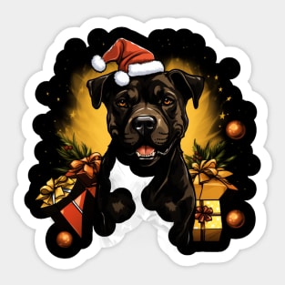 Christmas pitbull Sticker